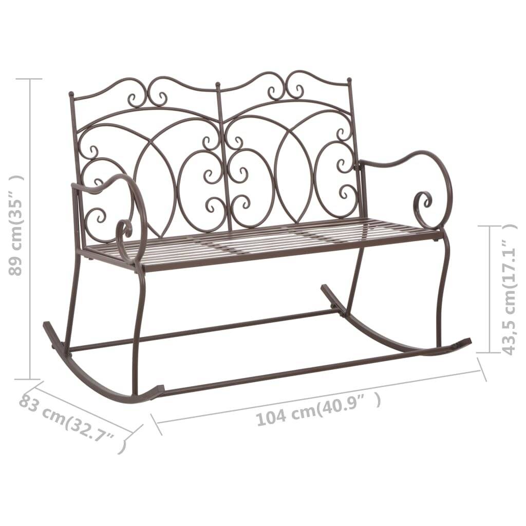 vidaXL Gartenbank 104 cm Eisen Antik Braun-5