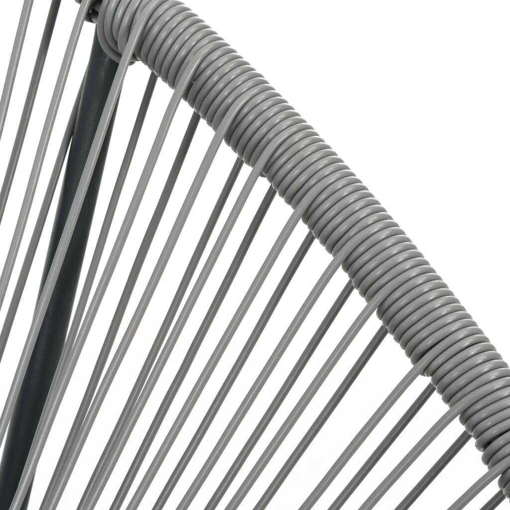 vidaXL Schaukelstuhl Mondstuhl Grau Poly Rattan-5