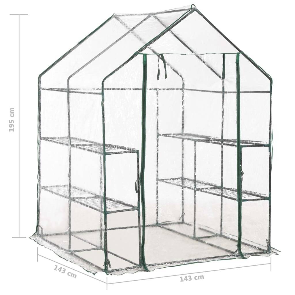 Symbolbild für vidaXL Gewächshaus mit 8 Regalen 143 x 143 x 195 cm
