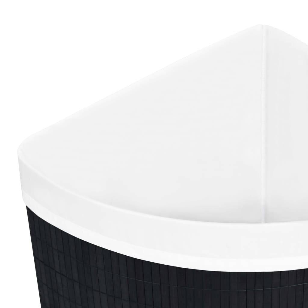 Eck-Wäschekorb Bambus Schwarz 60 L-5