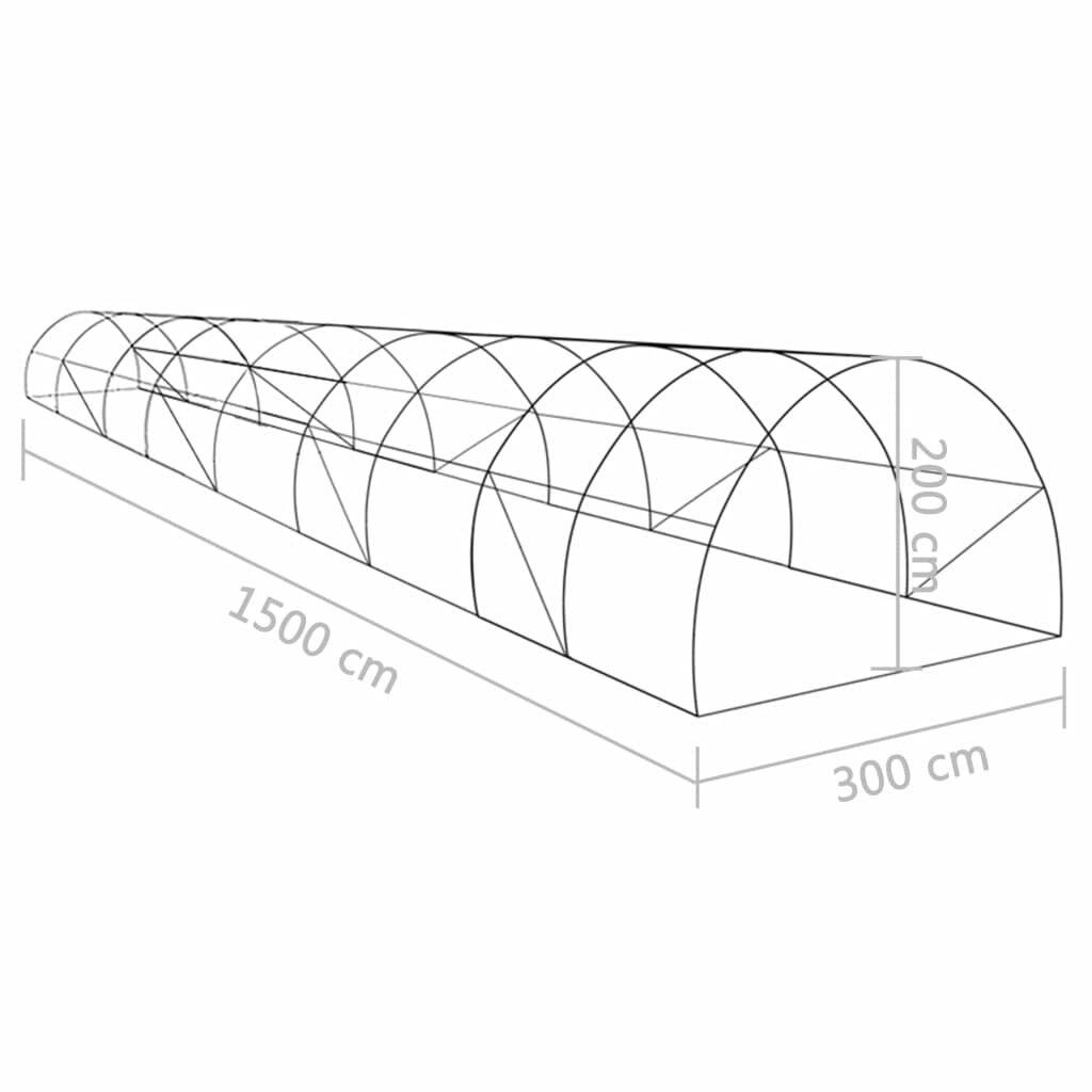 Symbolbild für vidaXL Gewächshaus 45 m² 15x3x2 m