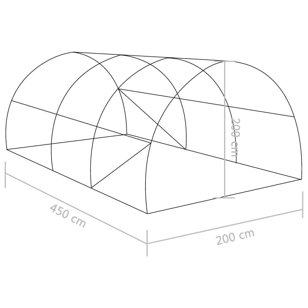 Symbolbild für vidaXL Gewächshaus 9 m² 4,5x2x2 m