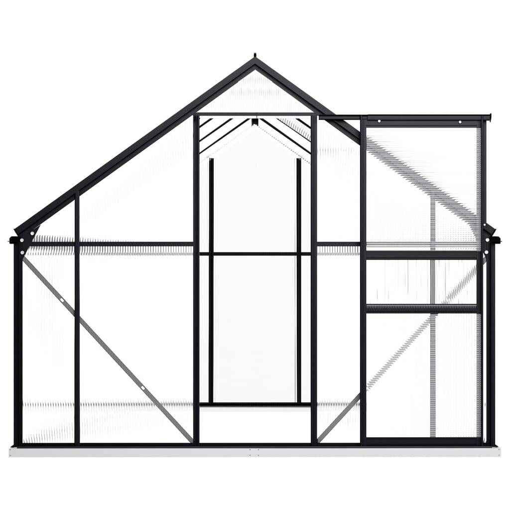 vidaXL Gewächshaus mit Fundament Anthrazit Aluminium 4,75 m²-3