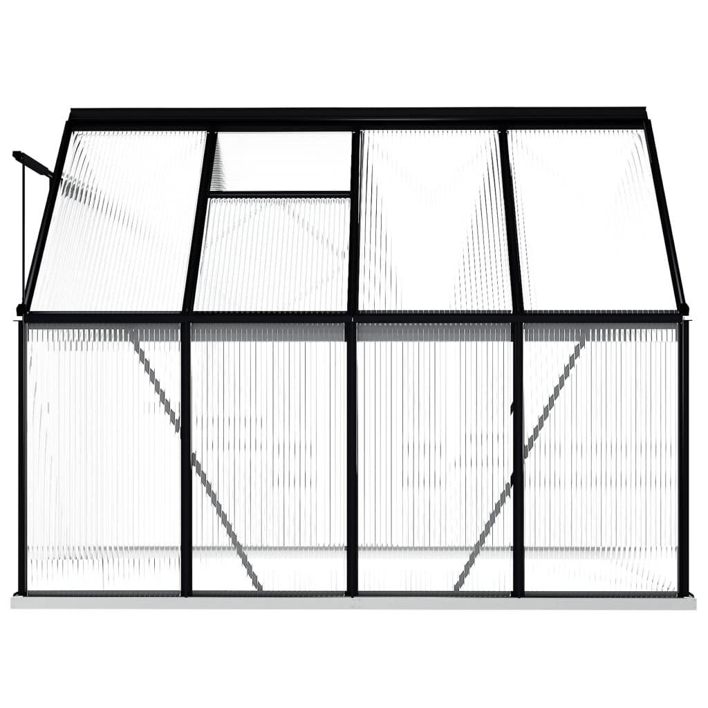 vidaXL Gewächshaus mit Fundament Anthrazit Aluminium 4,75 m²-4
