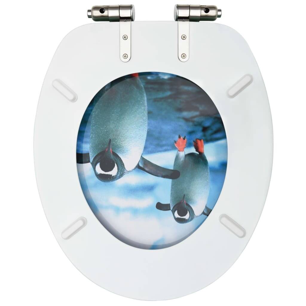 vidaXL Toilettensitz mit Soft-Close-Deckel MDF Pinguin-Design-5