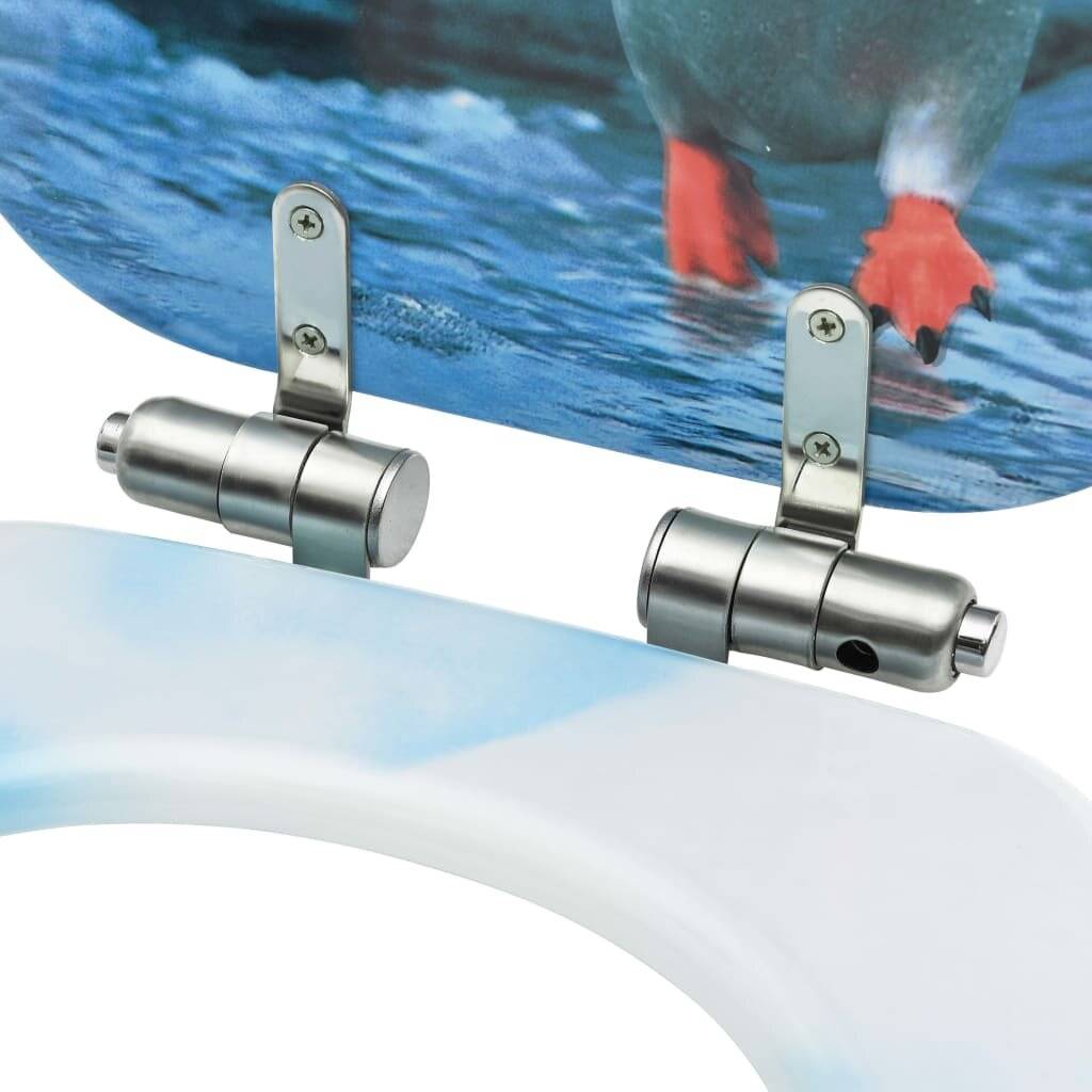 vidaXL Toilettensitz mit Soft-Close-Deckel MDF Pinguin-Design-6
