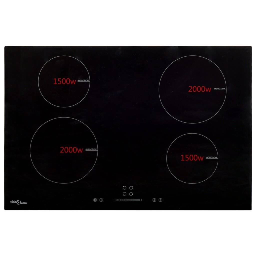 Induktionskochfeld 4 Zonen Touch-Bedienfeld Glas 77 cm 7000W-2