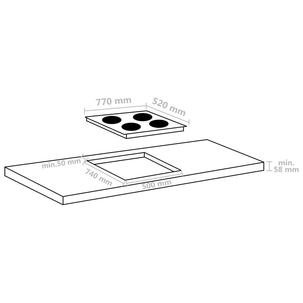Induktionskochfeld 4 Zonen Touch-Bedienfeld Glas 77 cm 7000W-3