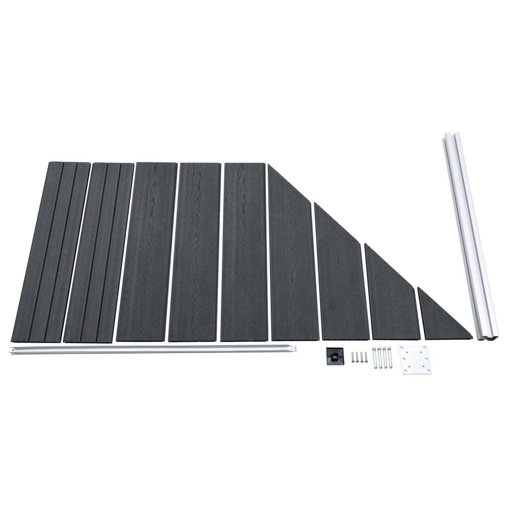 Symbolbild für vidaXL WPC Zaun-Set 9 Quadrate + 1 Schräge 1657x186 cm Grau