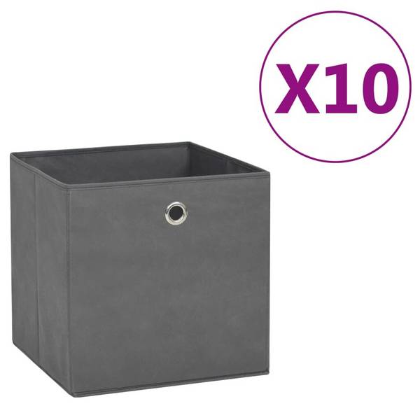 Aufbewahrungsboxen 10 Stk. Vliesstoff 28x28x28 cm Grau