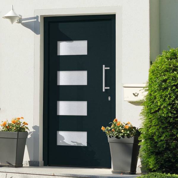 Haustür Aluminium und PVC Anthrazit 100x200 cm