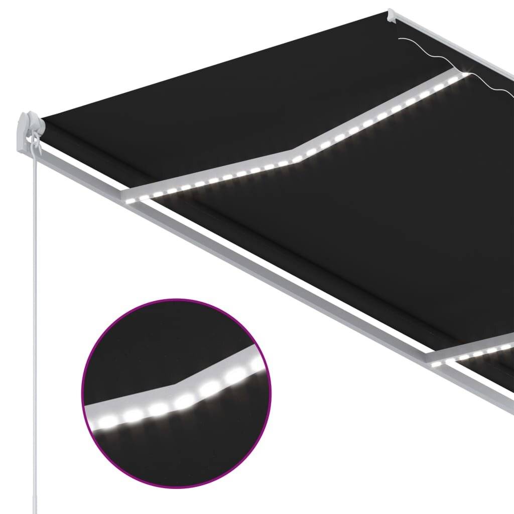 Gelenkarmmarkise Einziehbar mit LED 350x250 cm Anthrazit-2
