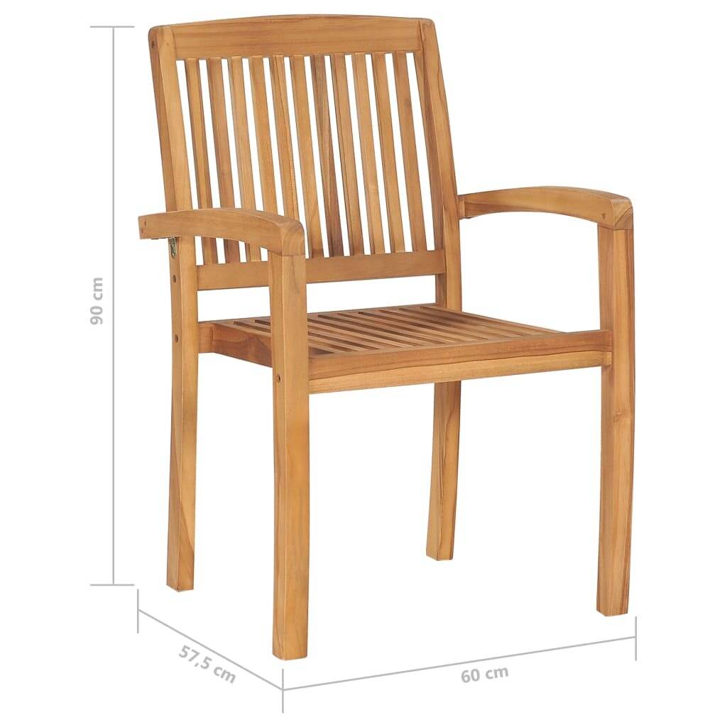 Symbolbild für Stapelbare Gartenstühle mit Kissen 8 Stk. Massivholz Teak