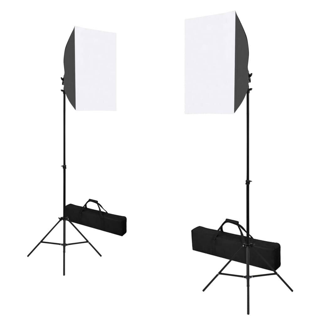 Fotostudio-Set mit Softbox-Leuchten und Hintergrund-1
