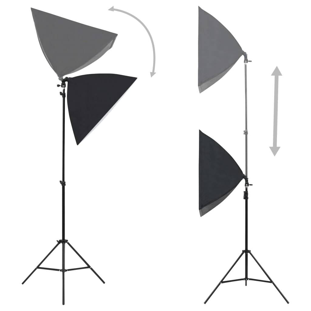 Fotostudio-Set mit Softbox-Leuchten und Hintergrund-2