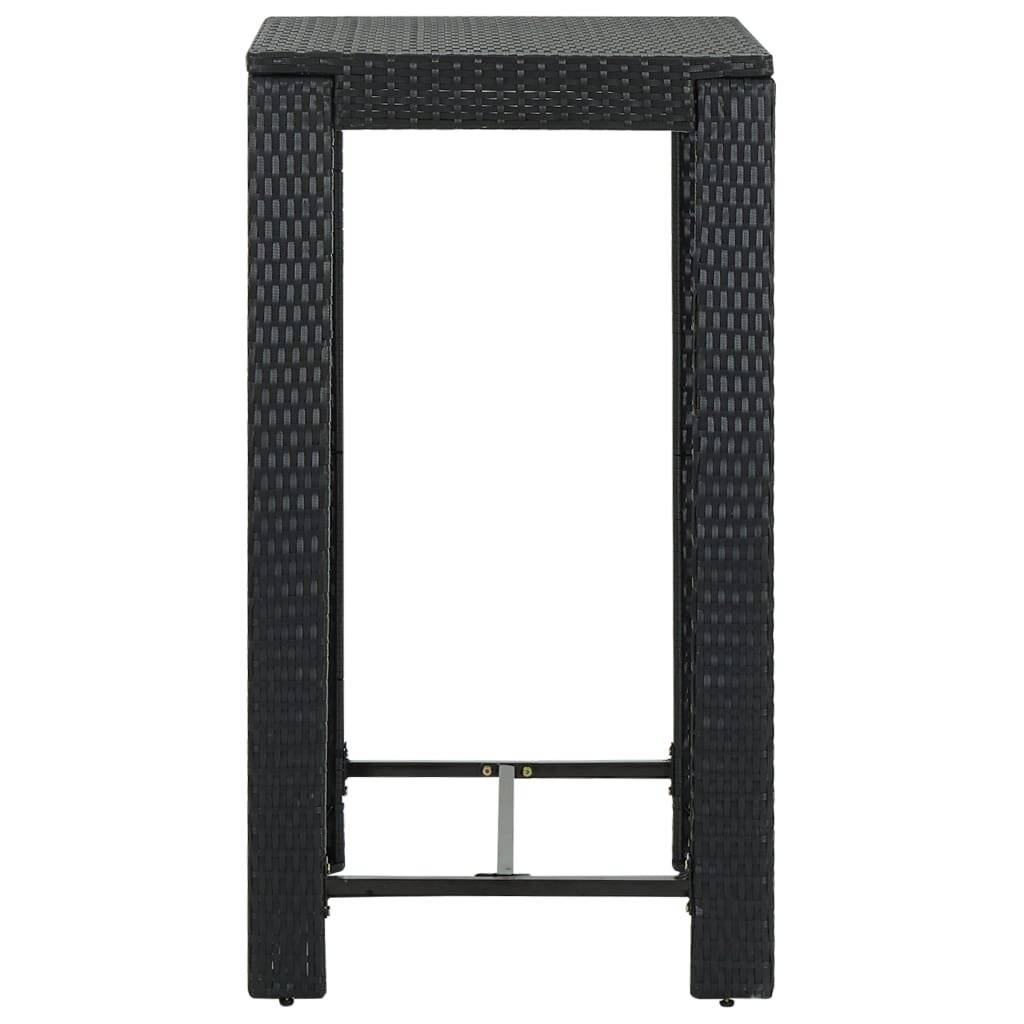 Garten-Bartisch Schwarz 60,5x60,5x110,5 cm Poly Rattan-1