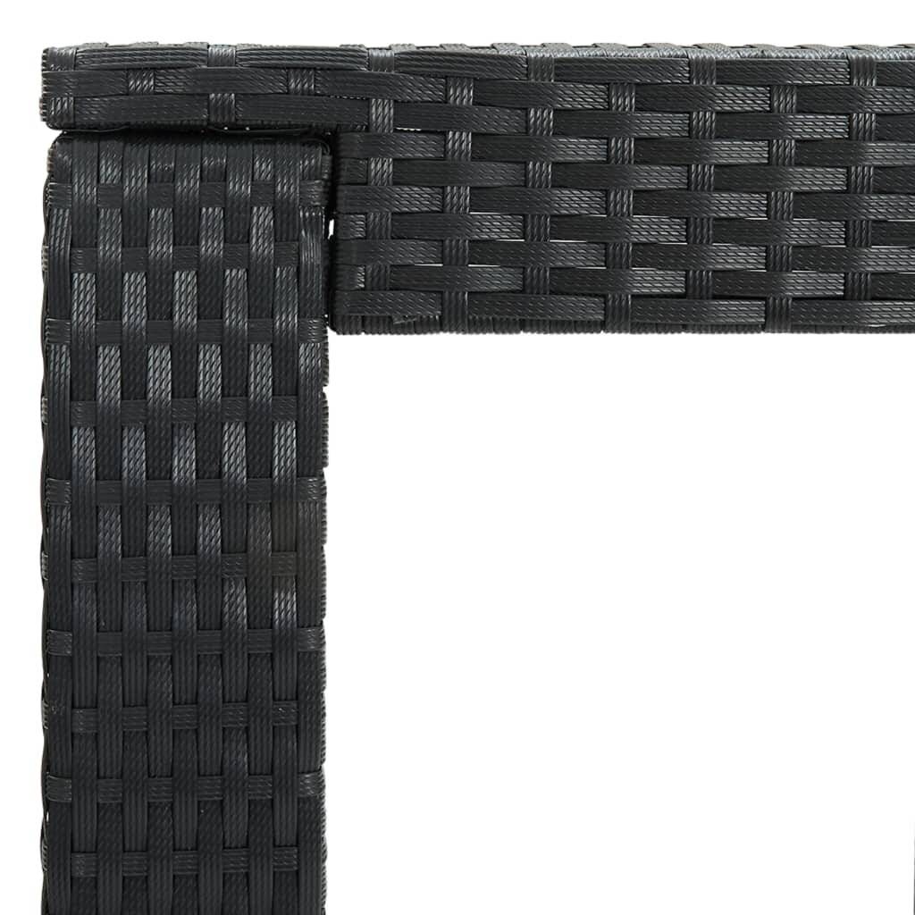 Garten-Bartisch Schwarz 60,5x60,5x110,5 cm Poly Rattan-3