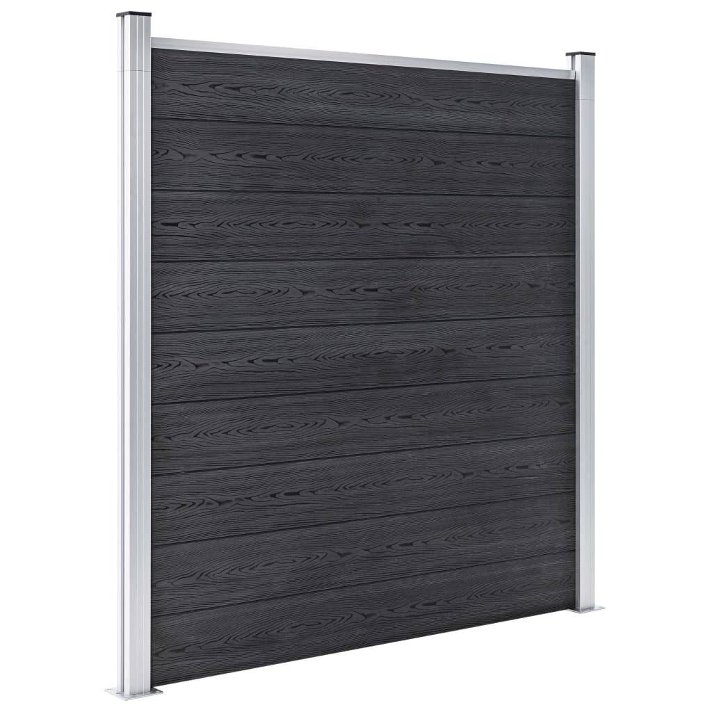 vidaXL WPC Zaun-Set 1 Quadrat + 1 Schräge 273x186 cm Grau-5