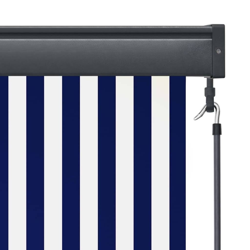 vidaXL Außenrollo 100 x 250 cm Blau und Weiß-5