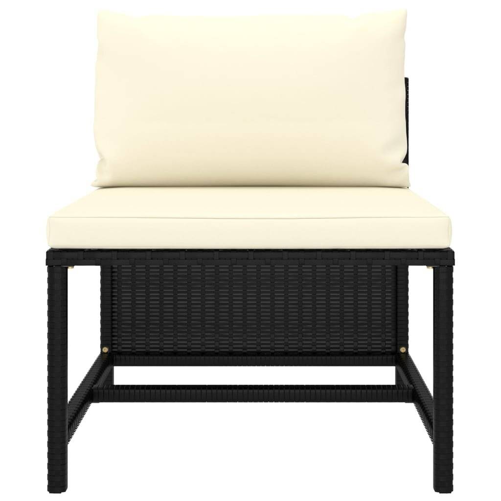 8-tlg. Garten-Lounge-Set mit Kissen Poly Rattan Schwarz-5