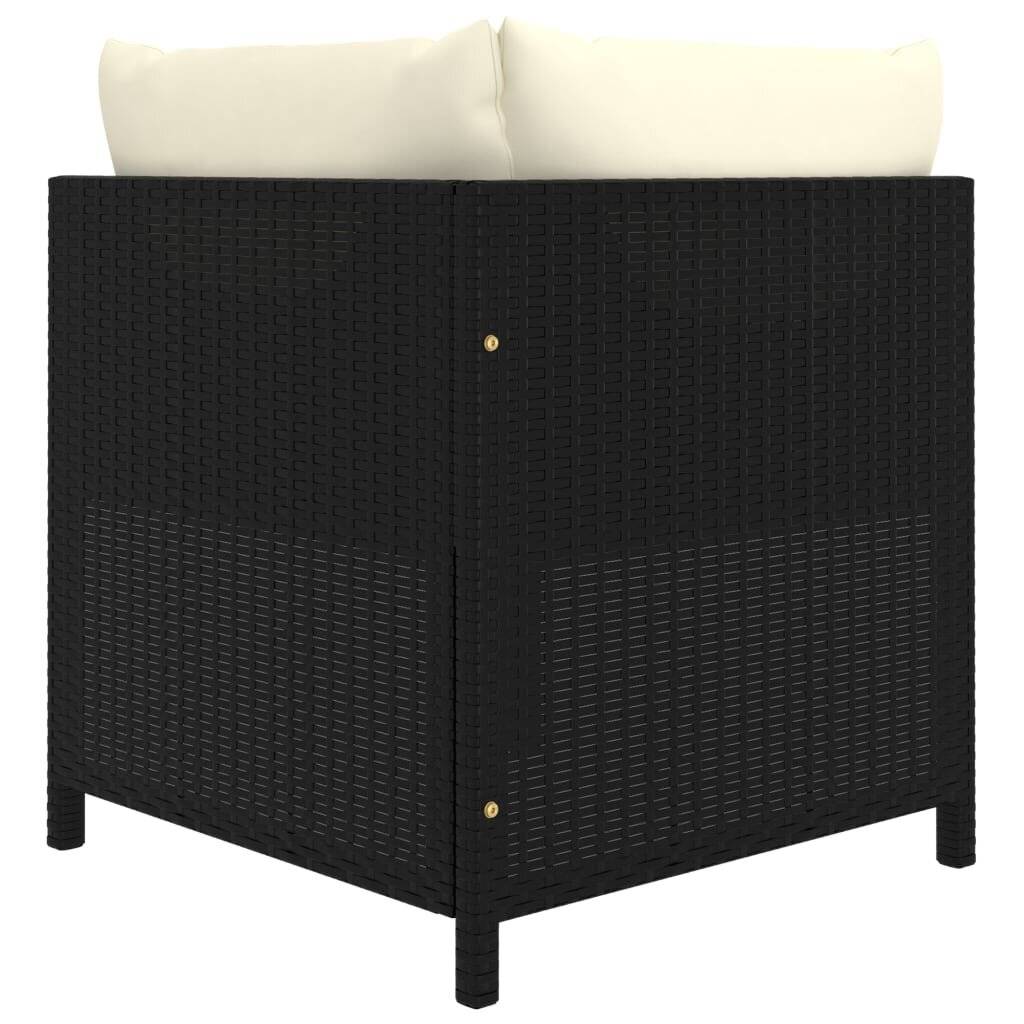 8-tlg. Garten-Lounge-Set mit Kissen Poly Rattan Schwarz-1