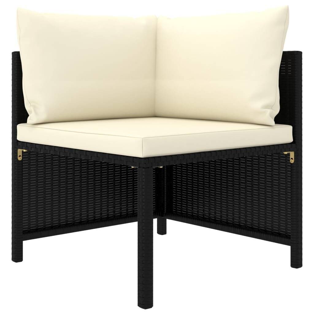 8-tlg. Garten-Lounge-Set mit Kissen Poly Rattan Schwarz-2