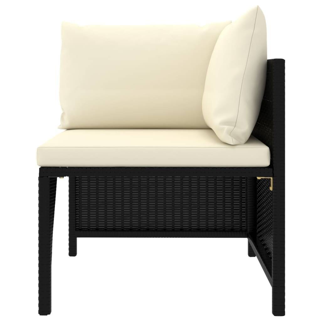 8-tlg. Garten-Lounge-Set mit Kissen Poly Rattan Schwarz-3