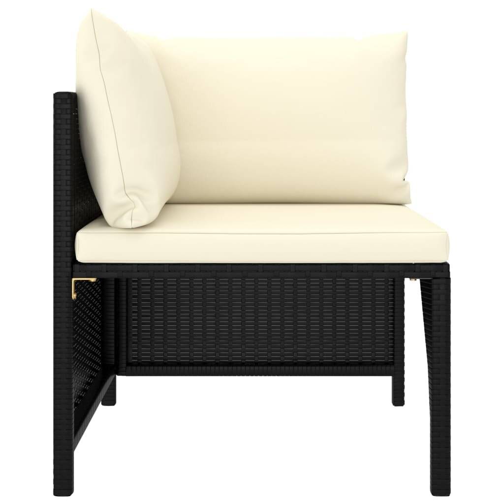 8-tlg. Garten-Lounge-Set mit Kissen Poly Rattan Schwarz-4