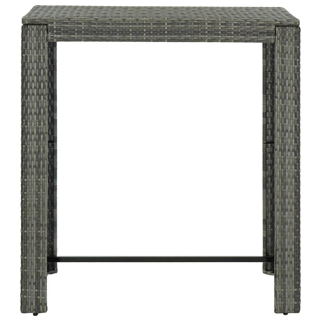 Symbolbild für 5-tlg. Gartenbar-Set mit Kissen Poly Rattan Grau