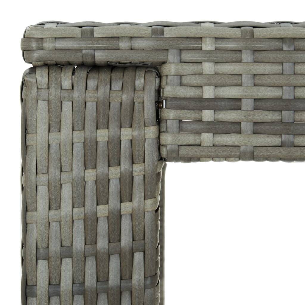 Symbolbild für 5-tlg. Gartenbar-Set mit Kissen Poly Rattan Grau