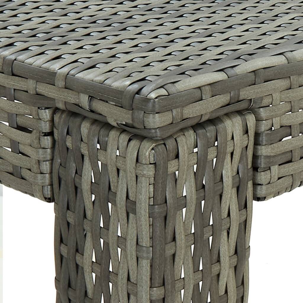 Symbolbild für 5-tlg. Gartenbar-Set mit Kissen Poly Rattan Grau