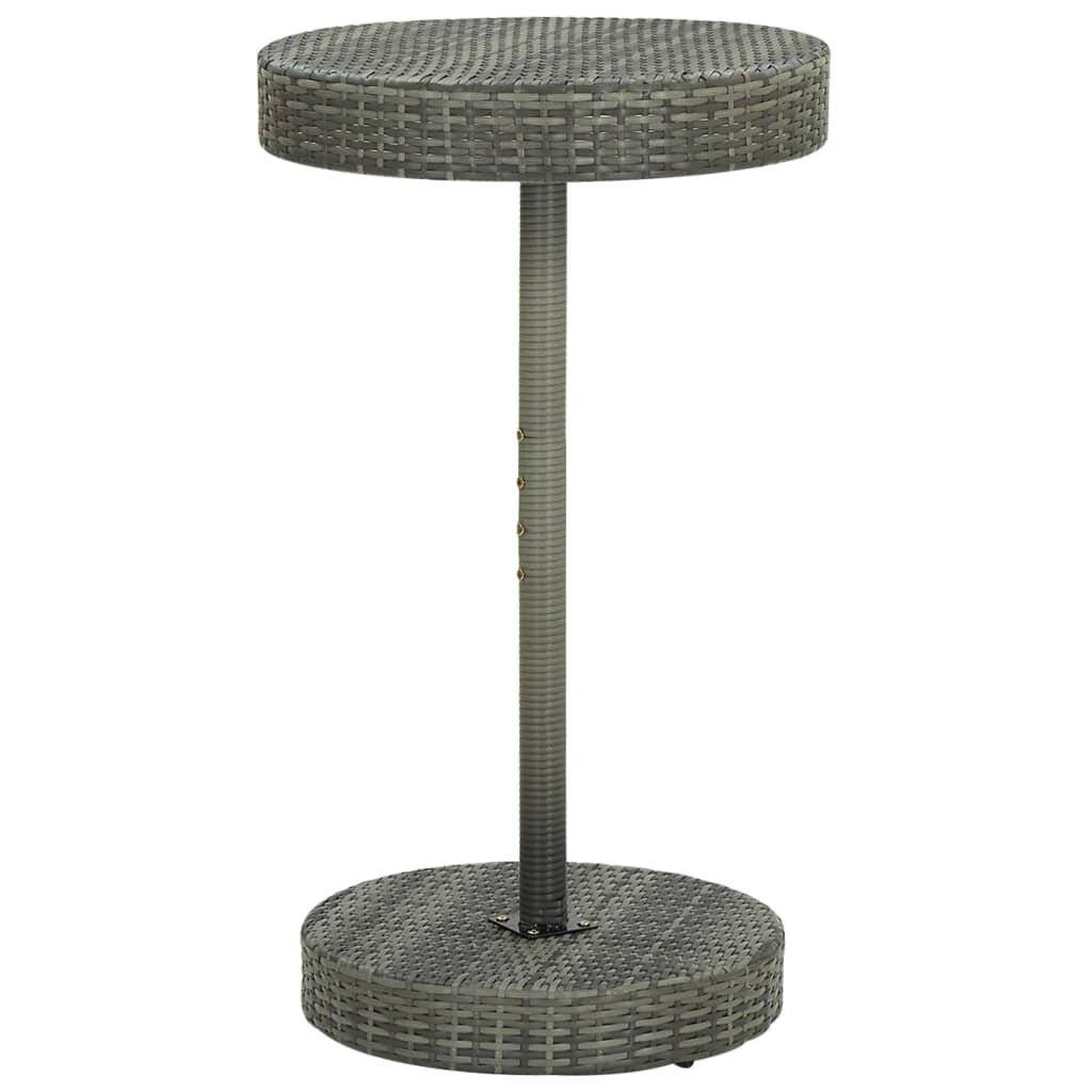 vidaXL Gartentisch Grau 60,5x106 cm Poly Rattan-5