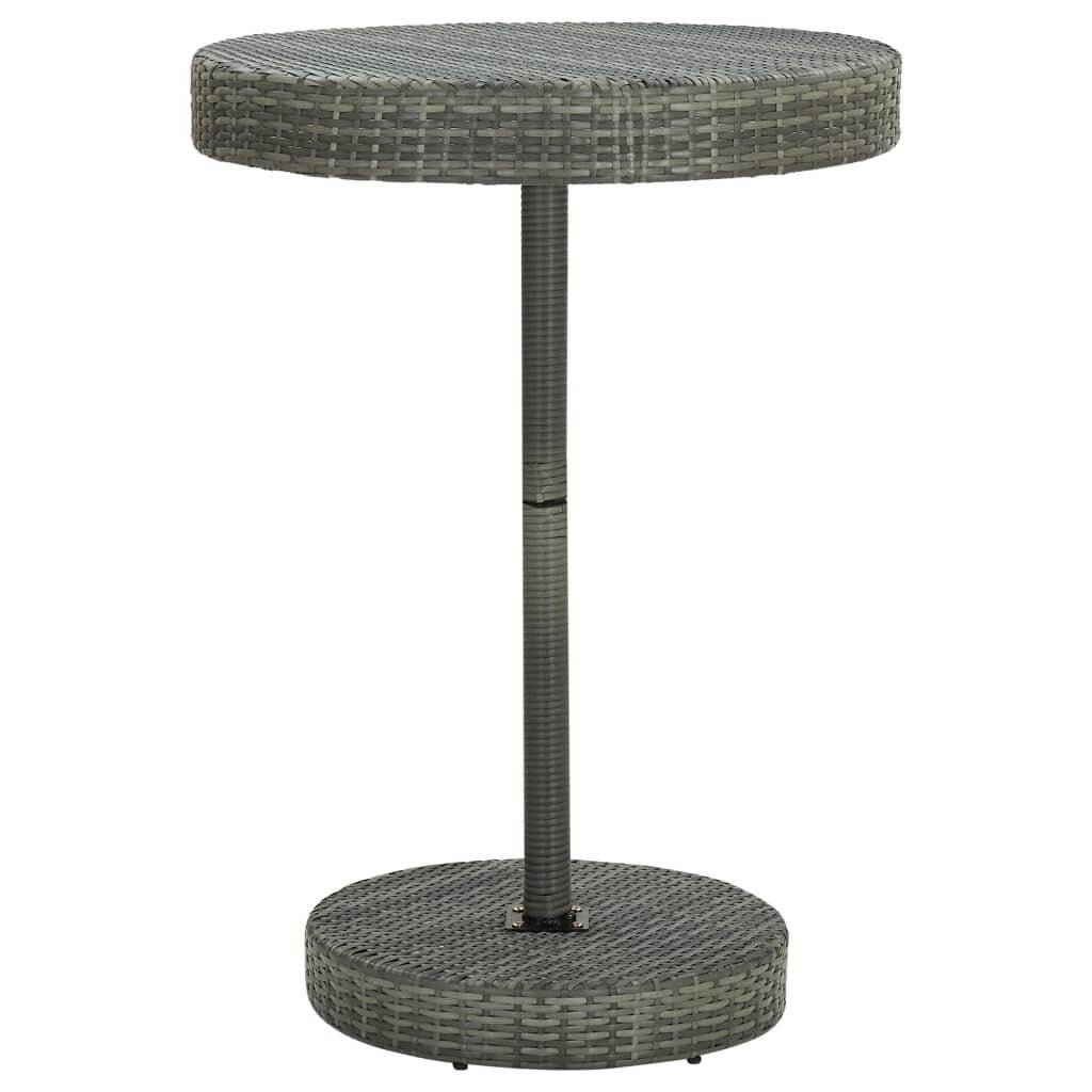 vidaXL Gartentisch Grau 75,5x106 cm Poly Rattan-5