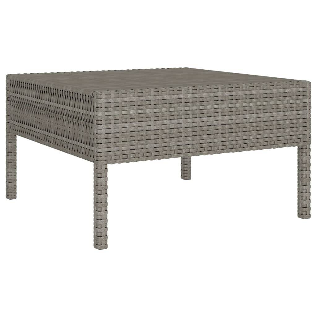 3-tlg. Garten-Lounge-Set mit Auflagen Poly Rattan Grau-4