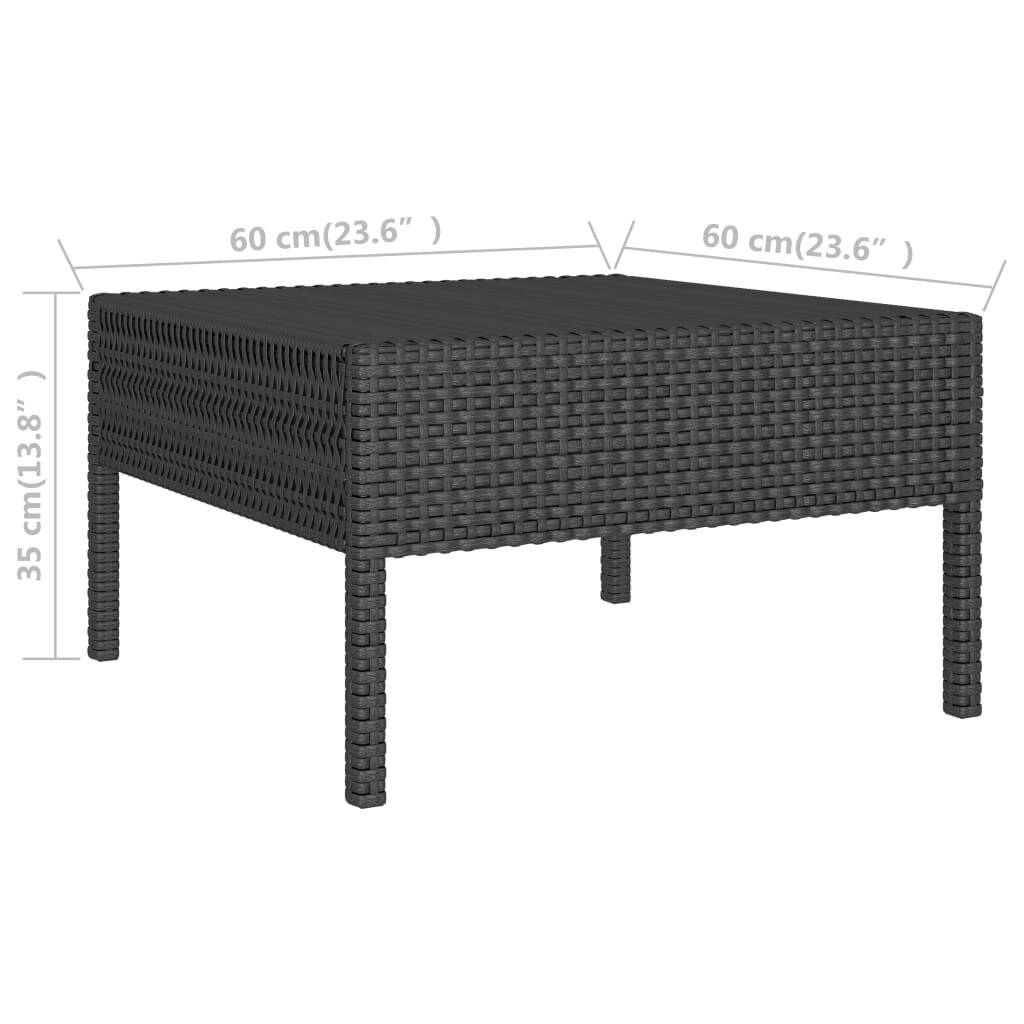 2-tlg. Garten-Lounge-Set mit Auflagen Poly Rattan Schwarz-5