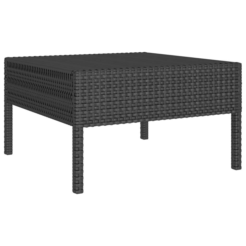 2-tlg. Garten-Lounge-Set mit Auflagen Poly Rattan Schwarz-3