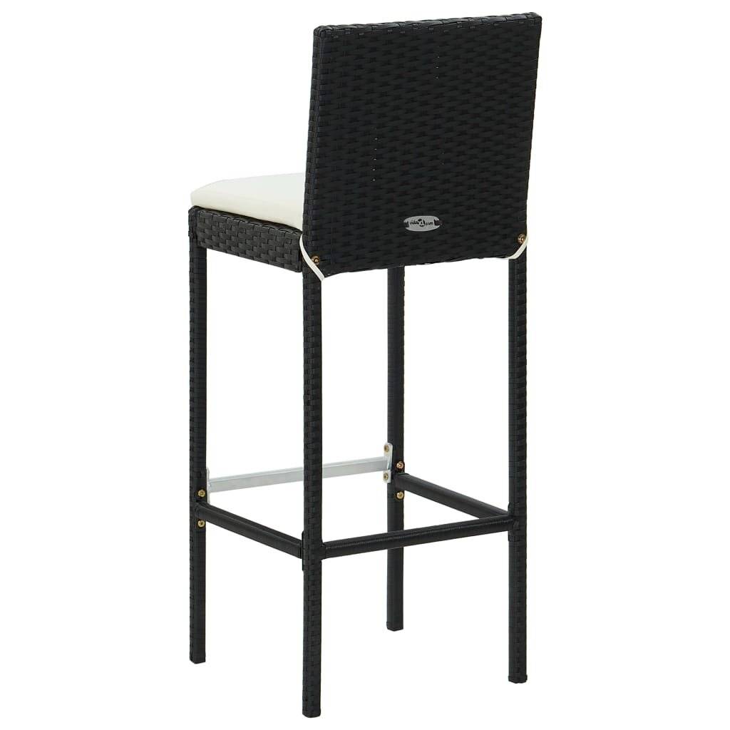 Symbolbild für 3-tlg. Gartenbar-Set mit Kissen Poly Rattan Schwarz