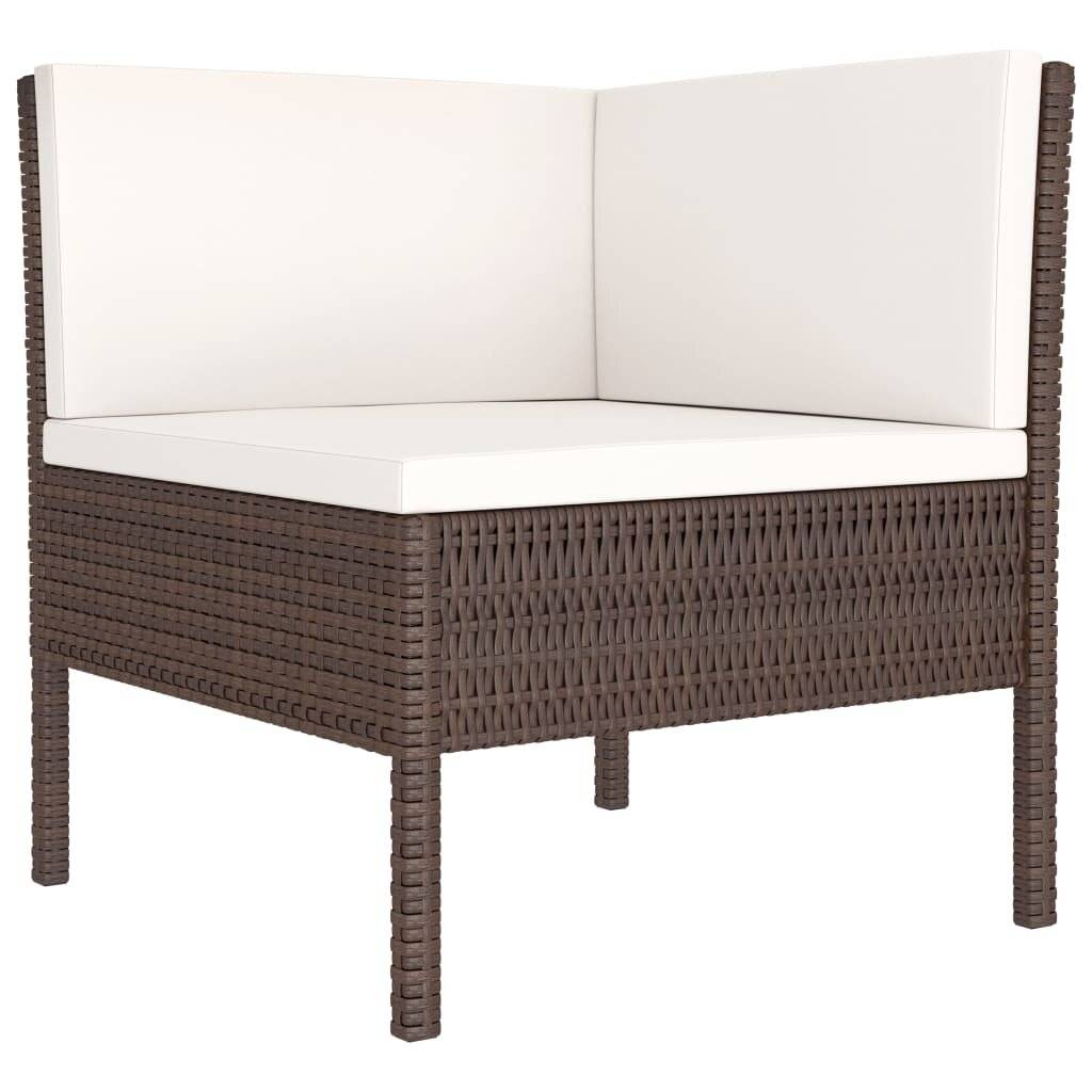 2-tlg. Garten-Lounge-Set mit Auflagen Poly Rattan Braun-2