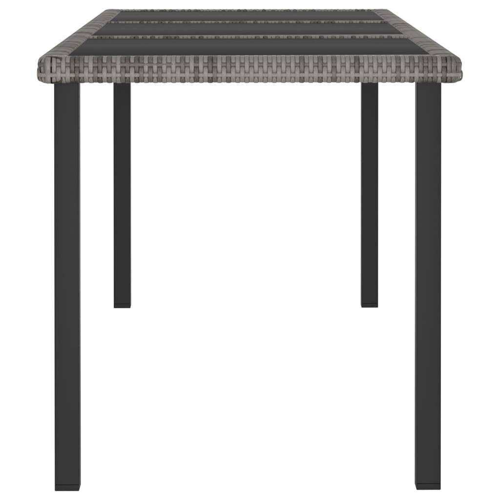 7-tlg. Garten-Essgruppe Poly Rattan Grau-3
