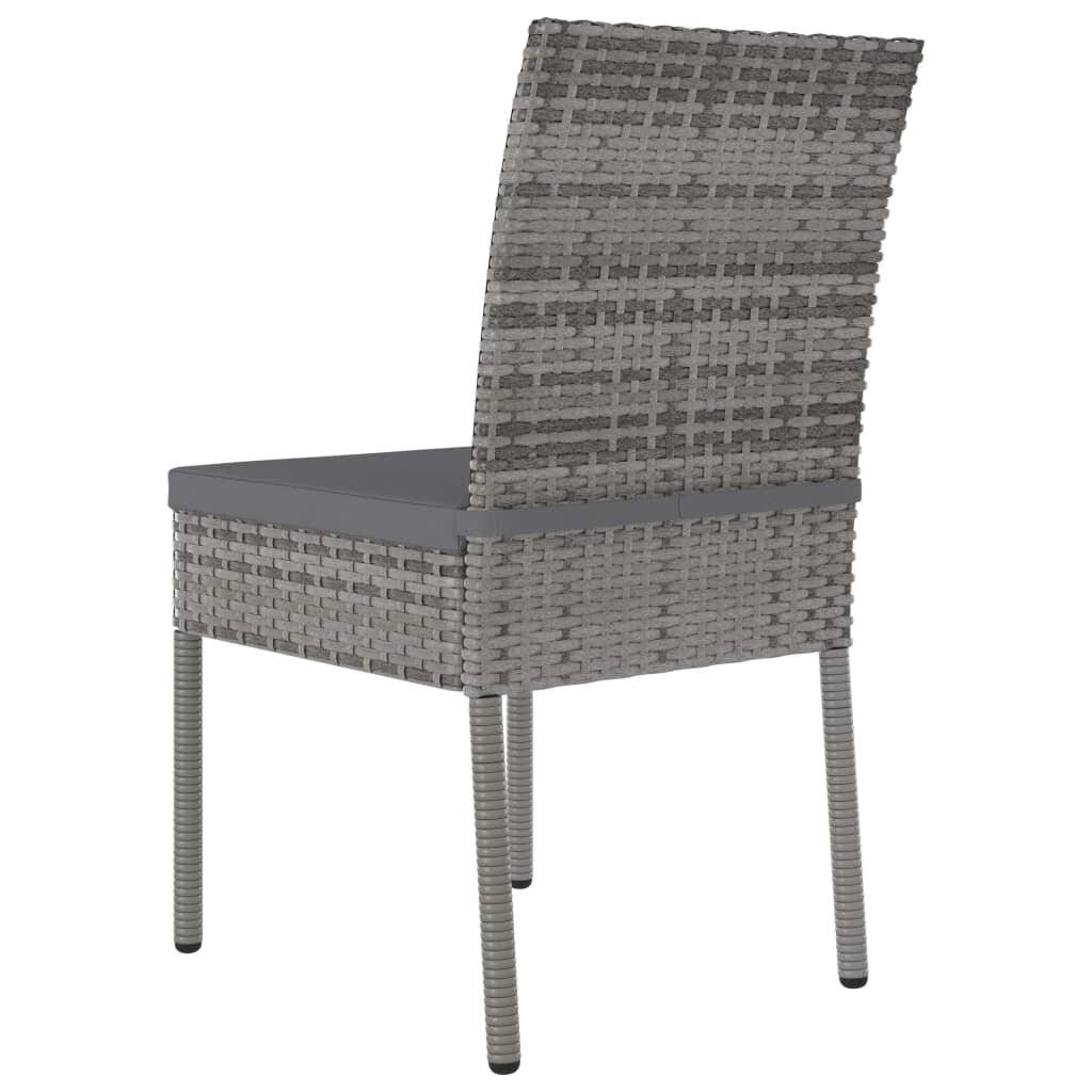 Symbolbild für 7-tlg. Garten-Essgruppe Poly Rattan Grau