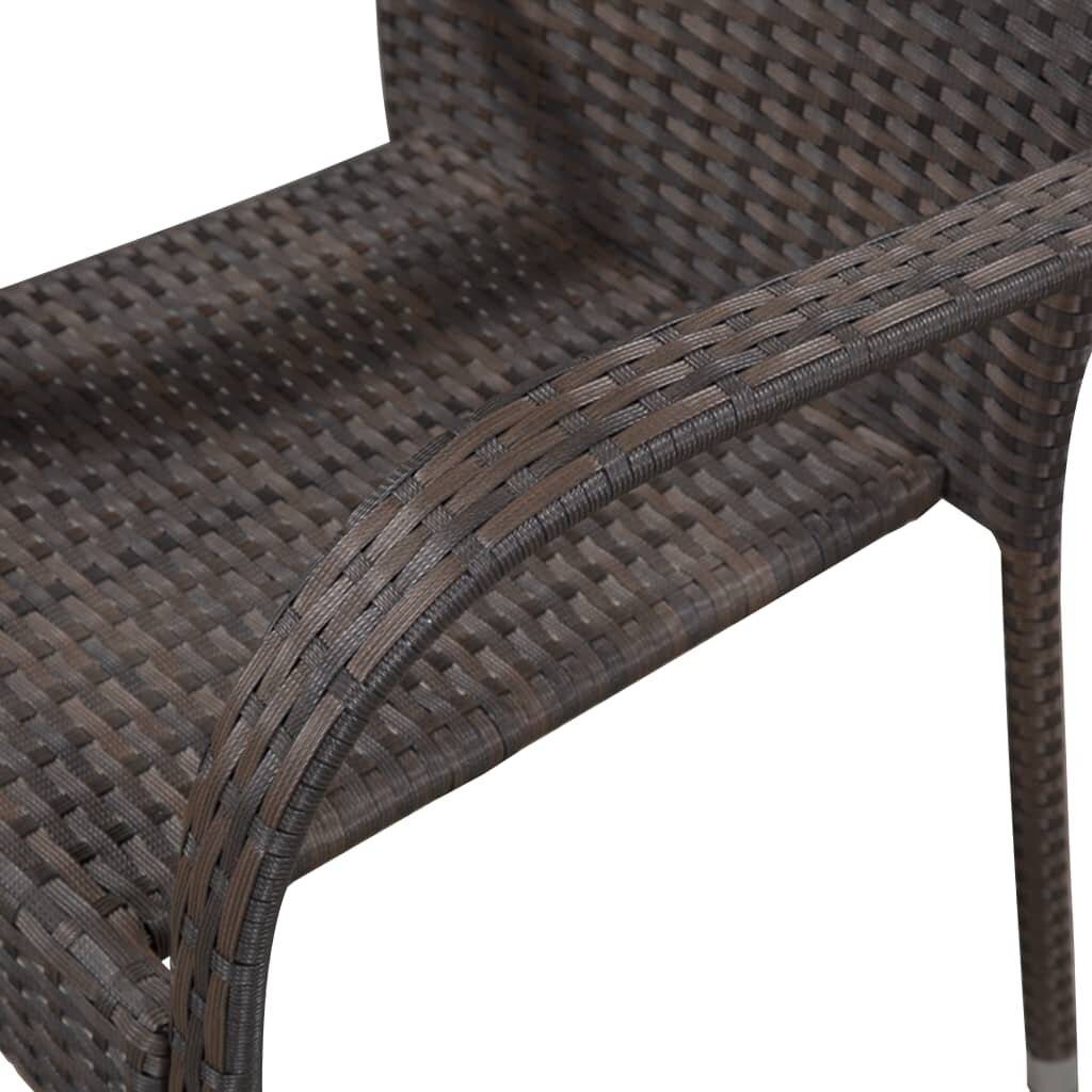 Stapelbare Gartenstühle 4 Stk. Poly Rattan Braun-3