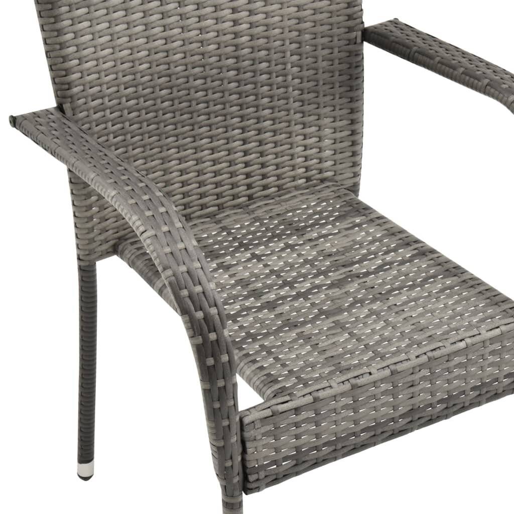 Symbolbild für Gartenstühle Stapelbar 6 Stk. Grau Poly Rattan