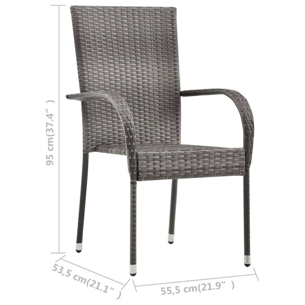 Symbolbild für Gartenstühle Stapelbar 6 Stk. Grau Poly Rattan