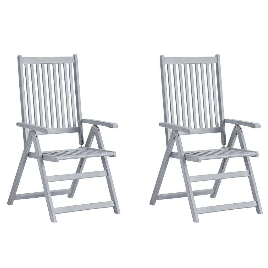Verstellbare Gartenstühle 2 Stk. mit Auflagen Massivholz Akazie-1