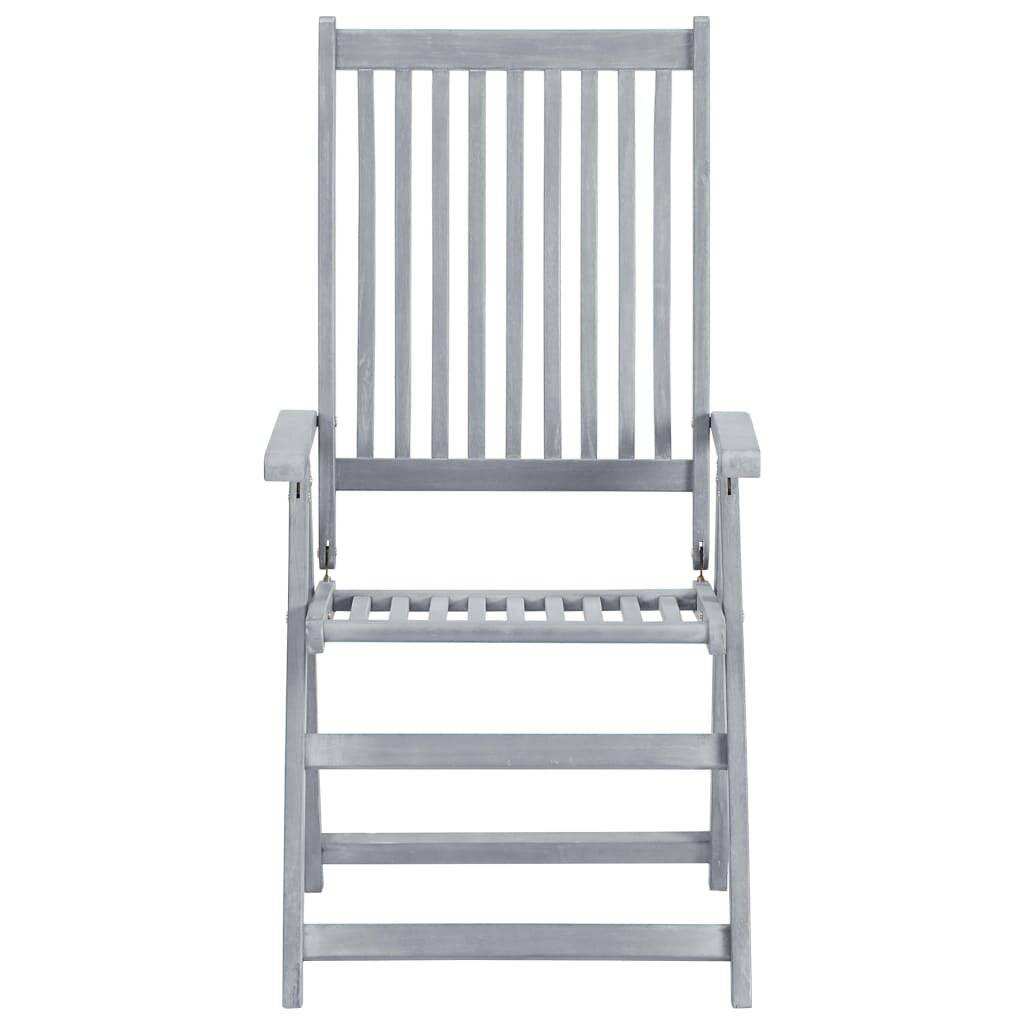 Verstellbare Gartenstühle 2 Stk. mit Auflagen Massivholz Akazie-3