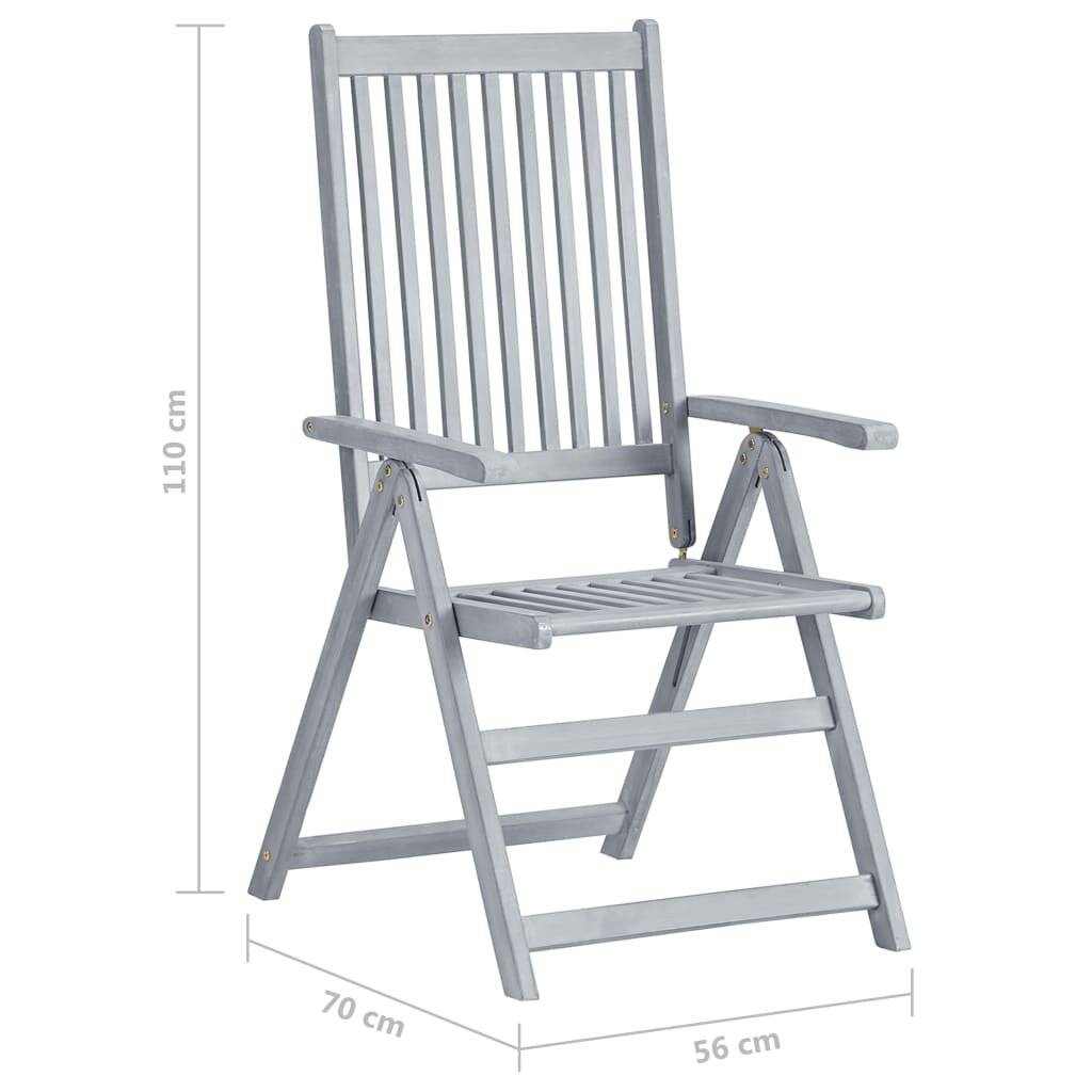 Symbolbild für Verstellbare Gartenstühle 2 Stk. mit Auflagen Massivholz Akazie