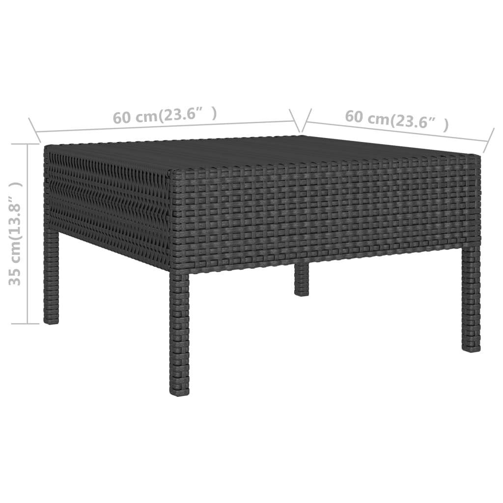 Symbolbild für 6-tlg. Garten-Lounge-Set mit Auflagen Poly Rattan Schwarz