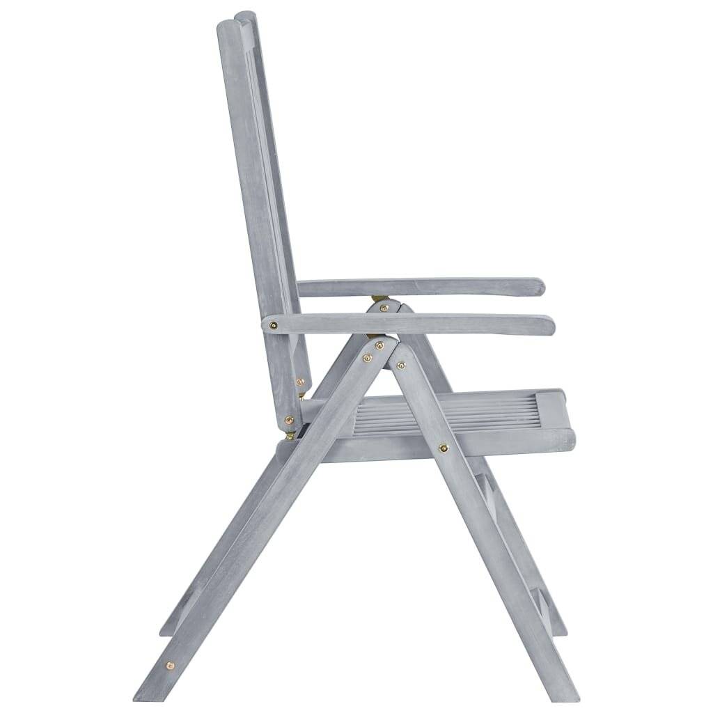 Verstellbare Gartenstühle mit Auflagen 8 Stk. Grau Akazienholz-5