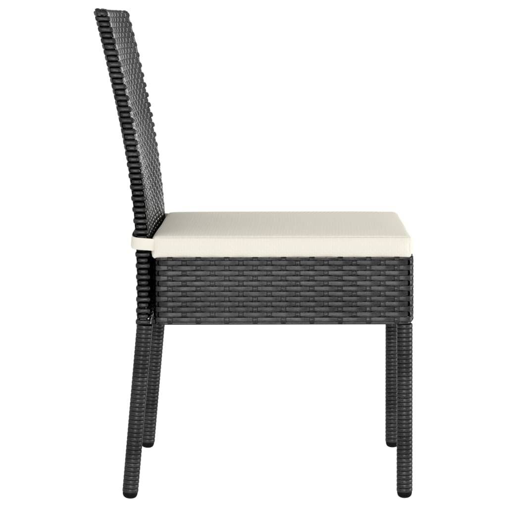 Garten-Essstühle 2 Stk. Poly Rattan Schwarz-2