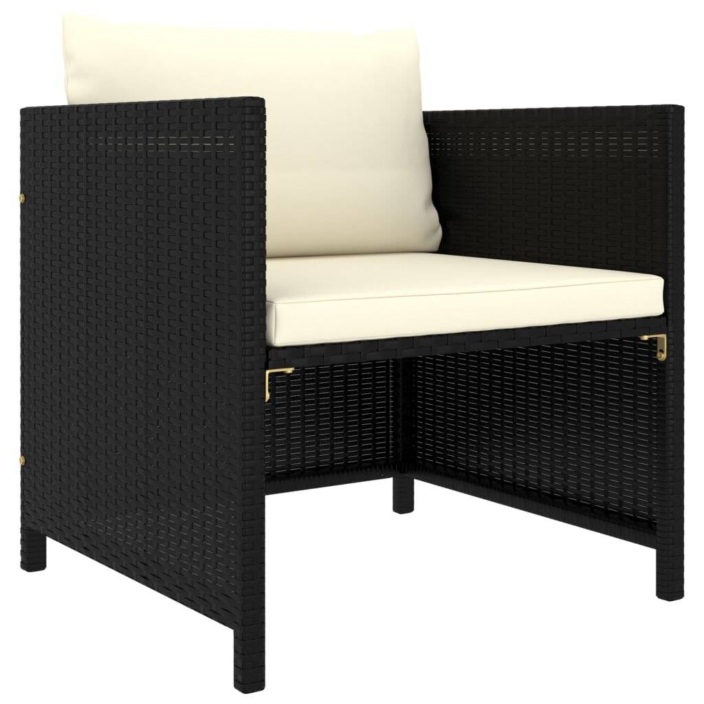 Symbolbild für 8-tlg. Garten-Lounge-Set mit Kissen Poly Rattan Schwarz